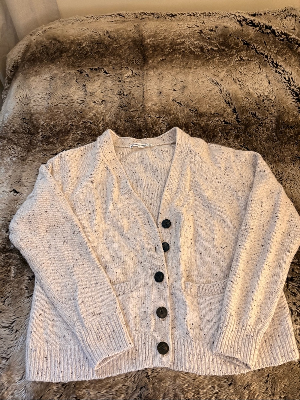 Abercrombie Cream Speckled Cardigan